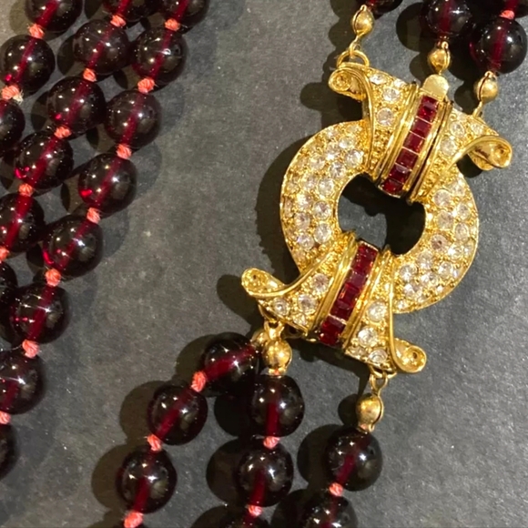 Vintage Nolan Miller Garnet Necklace - Picture 2 of 7